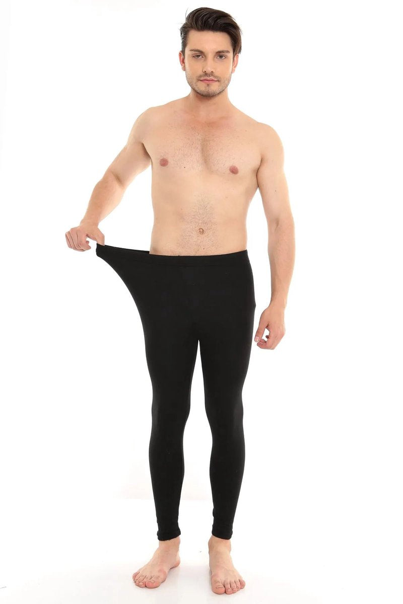 Erkek İçi Pamuklu Termal Pijama Tayt İçlik Siyah