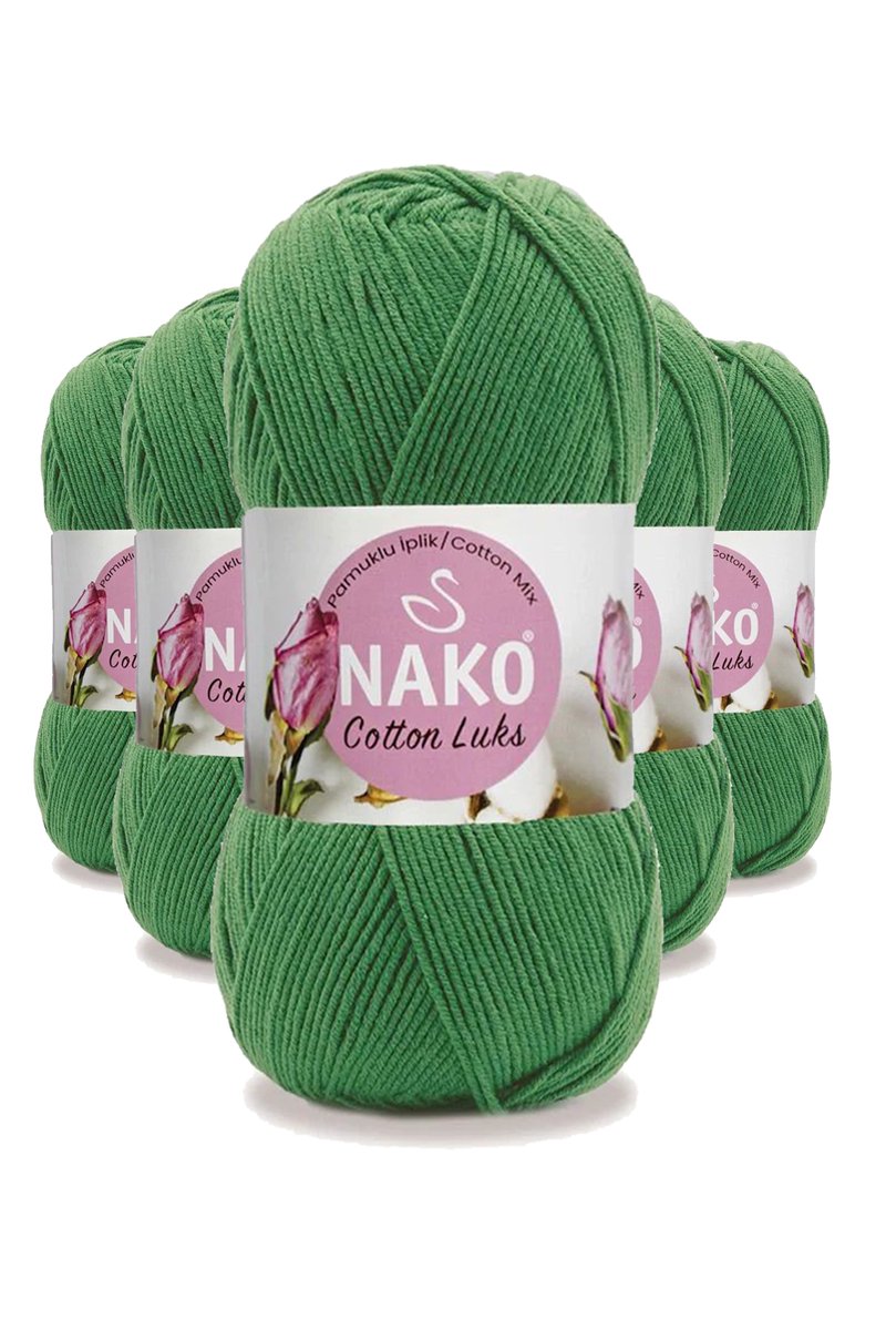 5 Adet Cotton Lüks Yelek Tunik Kazak Bluz Hırka İpi Yünü Yeşil 97576