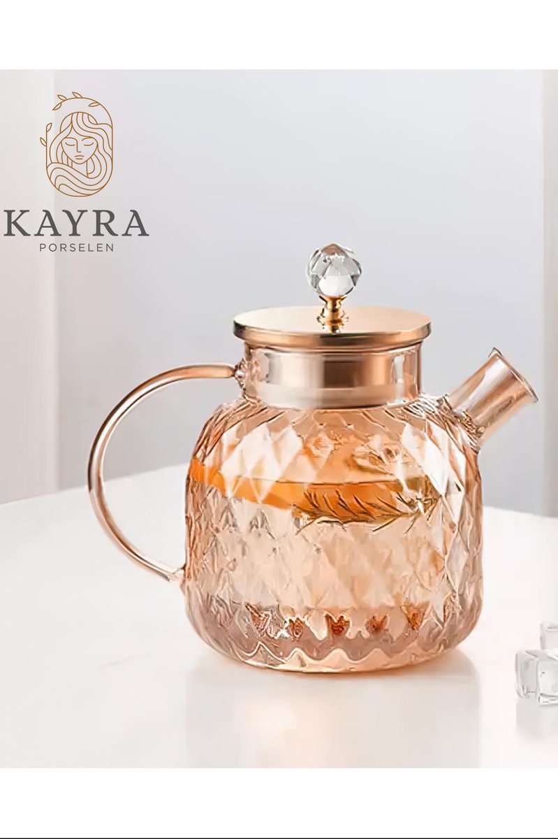 Kabartmalı Borosilikat Cam Demlik 1000ml - CM-2006