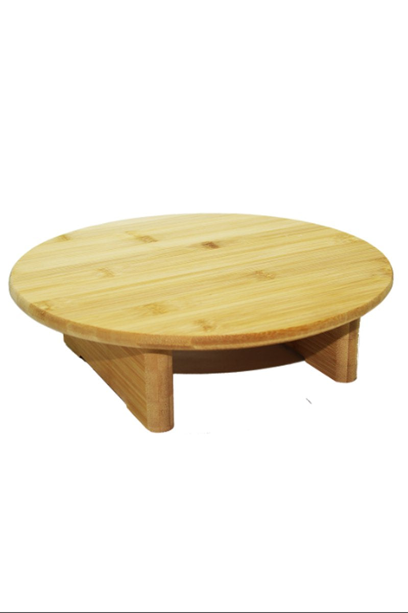 Ahşap Kesim Tahtası Panosu 30 Cm. Yuvarlak Bambu Ayaklı - 10506