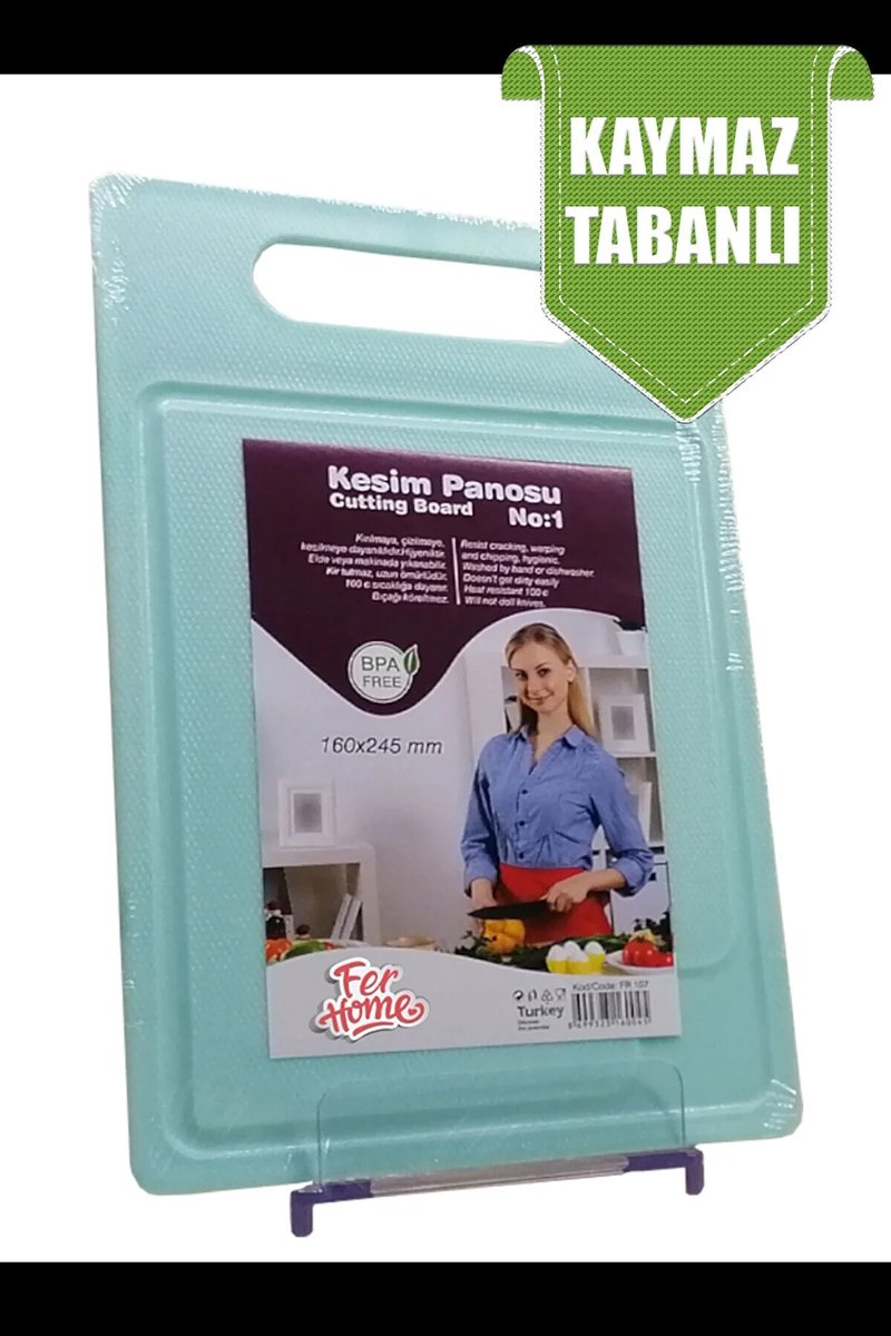 Kesme Tahtası Kaydırmaz Plastik Kesme Sunum Tahtası Pratik Kesim Panosu 160x245 Mm - FR-107