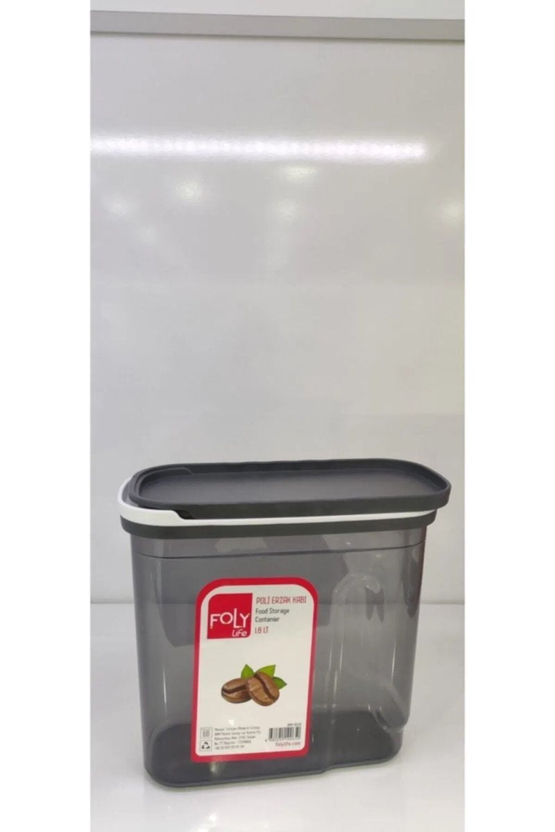 1.8 Litre Poly Erzak Saklama Kabı Kızaklı Kapak - BNM-0650