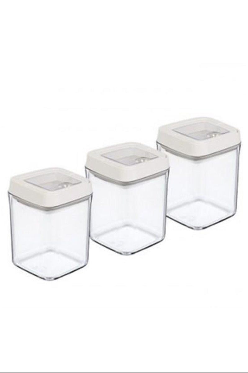Vakumlu Erzak Kavanozu Kare 3lü Set - OKY-234