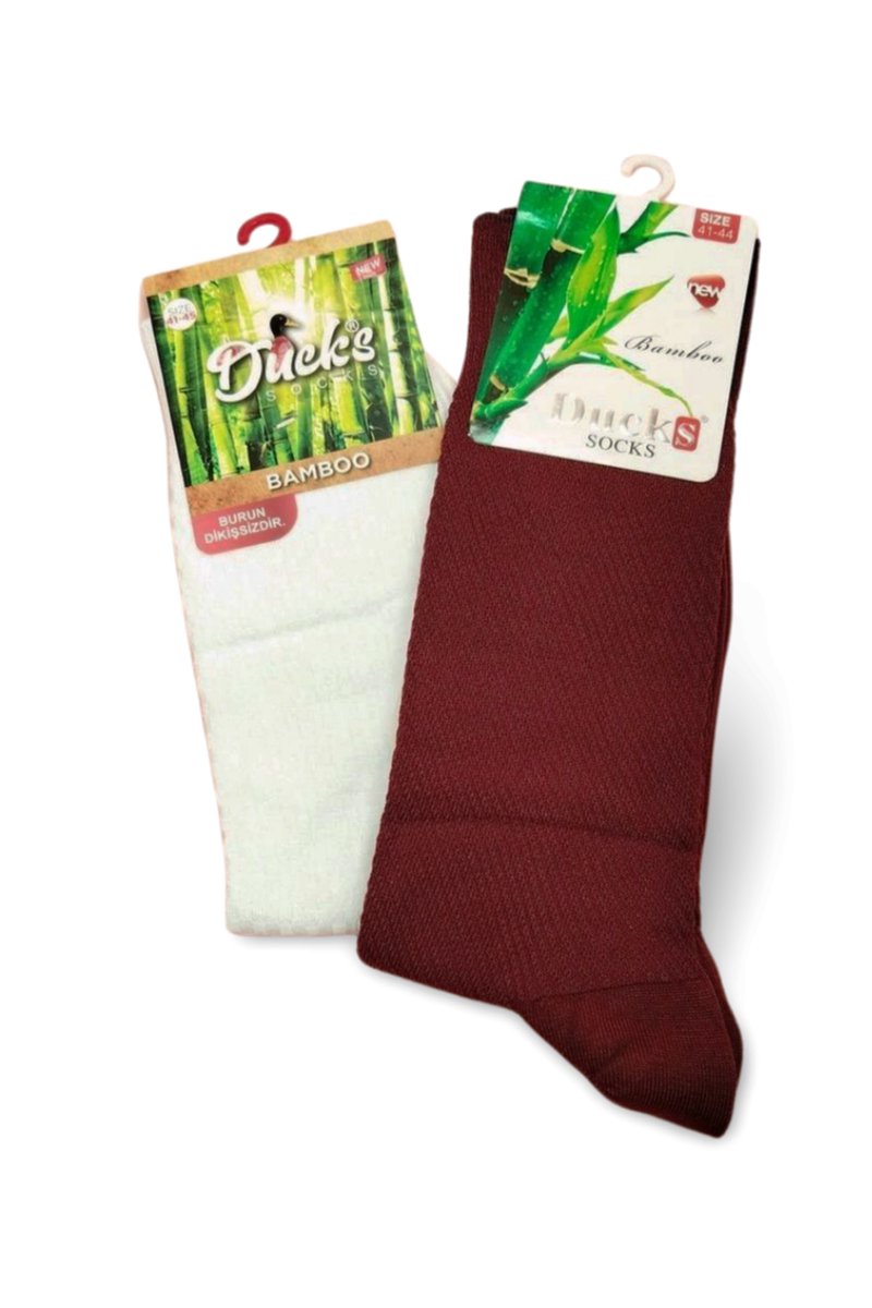 2 Çift Ducks Bambu Dikişsiz Çorap Renk1 - 40-45