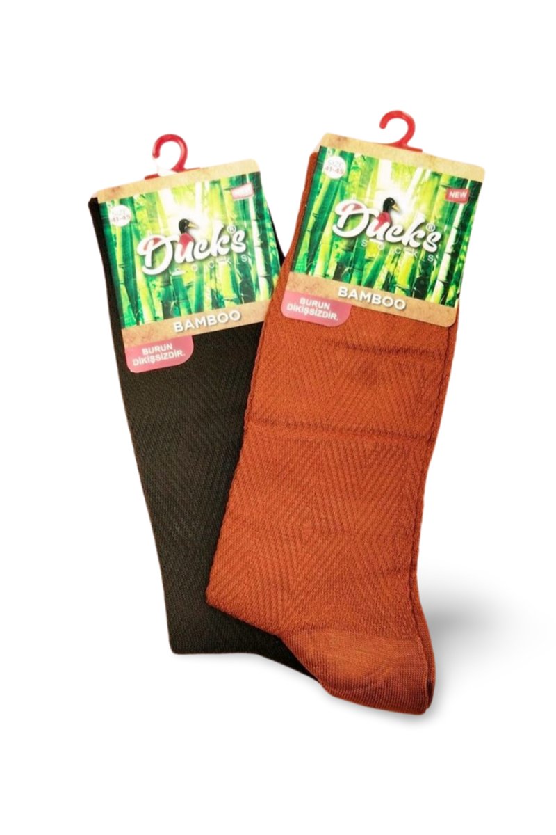 2 Çift Ducks Bambu Dikişsiz Çorap Renk2 - 40-45