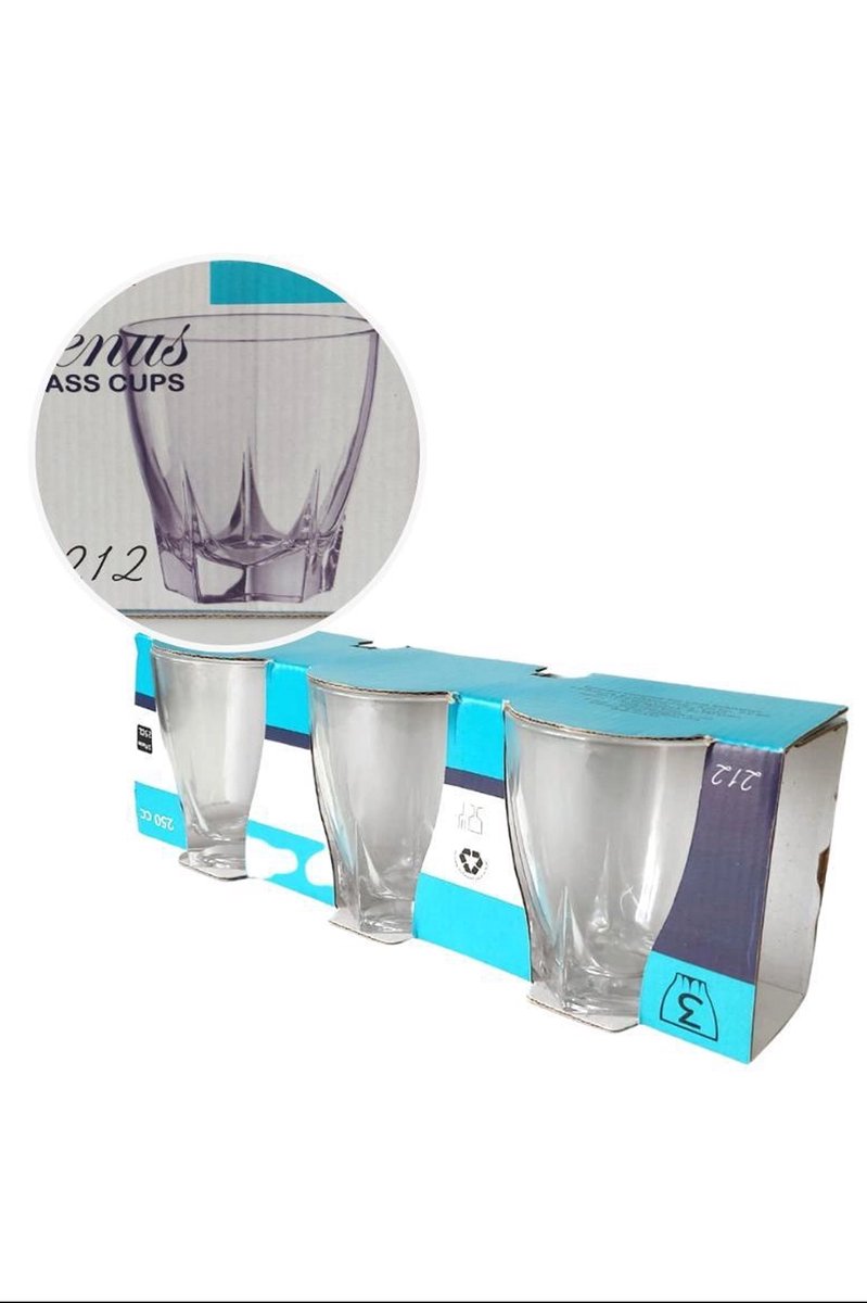 Venüs 3'lü Su Bardağı 250Ml - 212