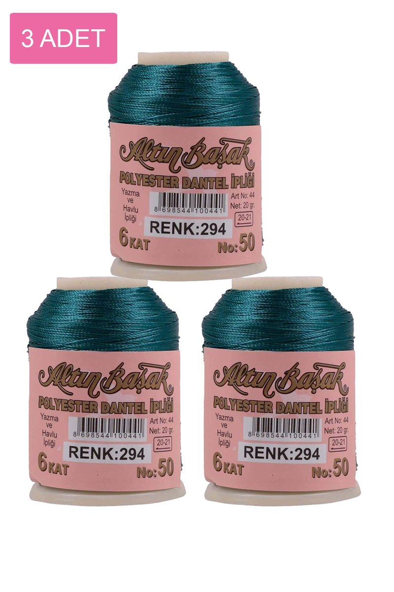 3 Adet Altınbaşak Oya ve Dantel İpi 20 gr - - No: 294