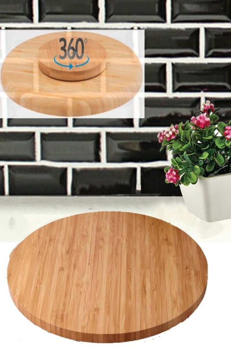 Bambu Döner Standlı 30 cm Lüx Sunum Tabağ 28x28x3,5cm - BLS3030DBNR
