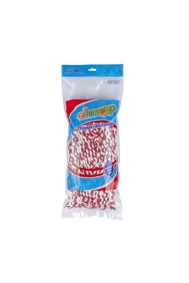 Yedek Islak Vidalı Mop Paspas Püskül Ucu - Pamuklu Mikrofiber Ipli Mop Yedeği Başlığı - PM01