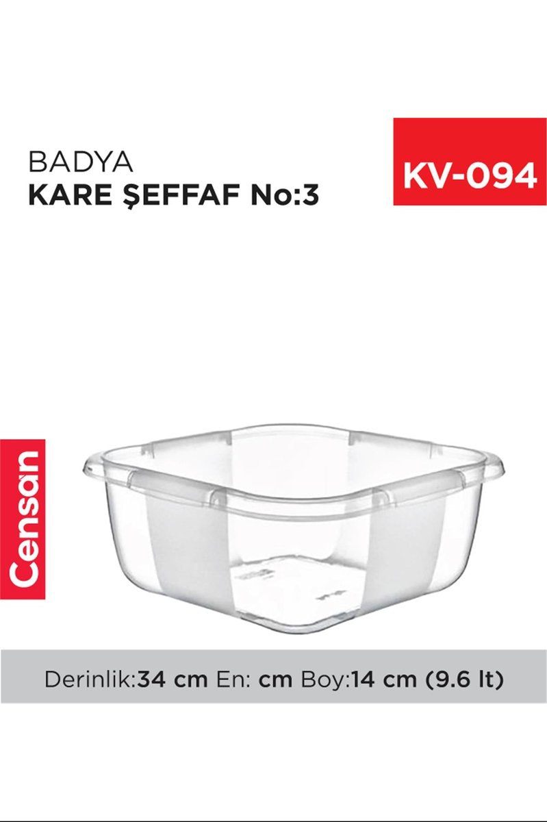 Kare Şeffaf Badya 1 Adet 3 No - E166