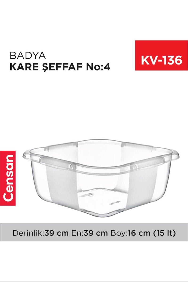 Kare Şeffaf Badya 1 Adet 4 No - E167