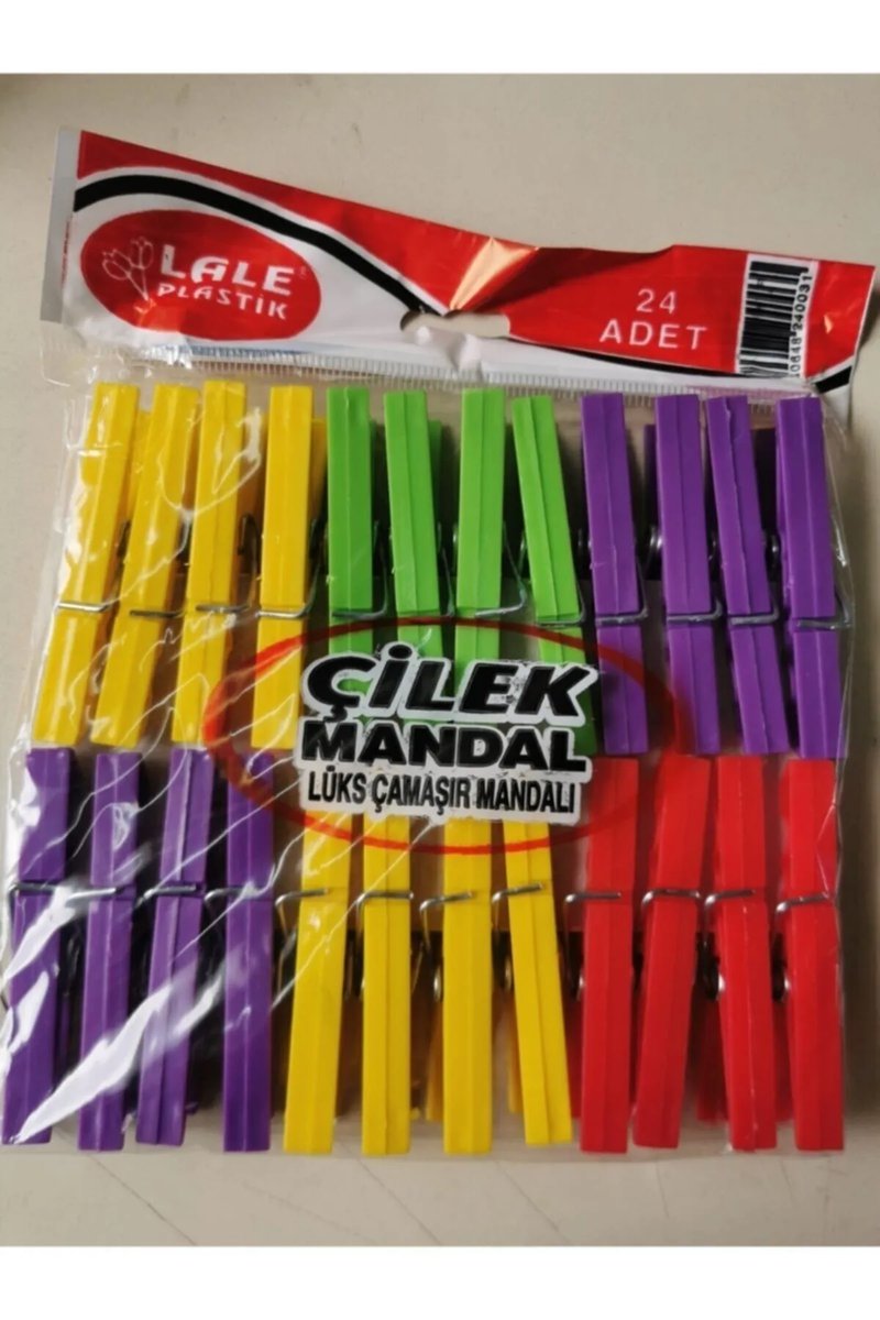 24 Plastik Çilek Mandal - L003