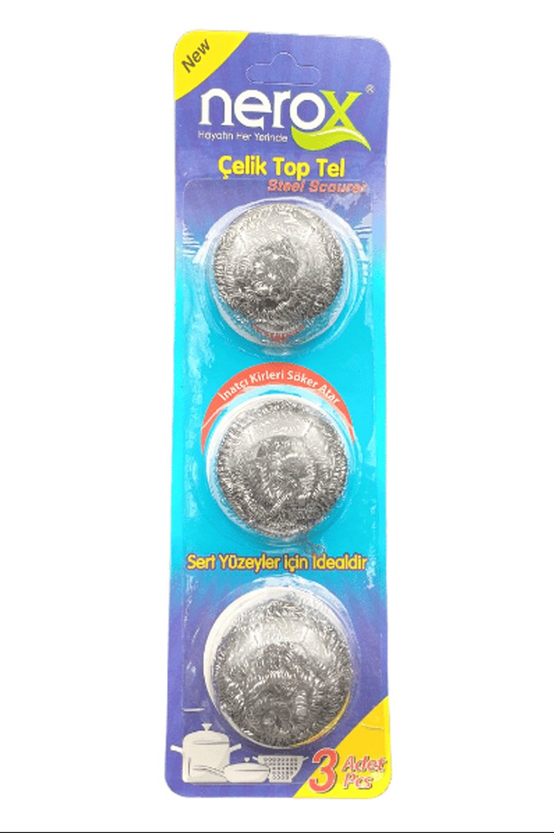 Nerox Çelik Top Tel Ovma Teli 3 Lü Blister - NRX-F3003