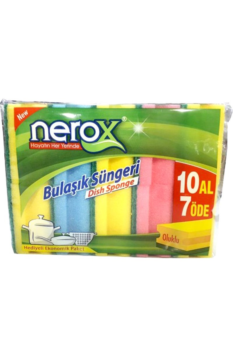 Nerox Bulaşık Süngeri Oluklu 10'Lu - NRX-F550