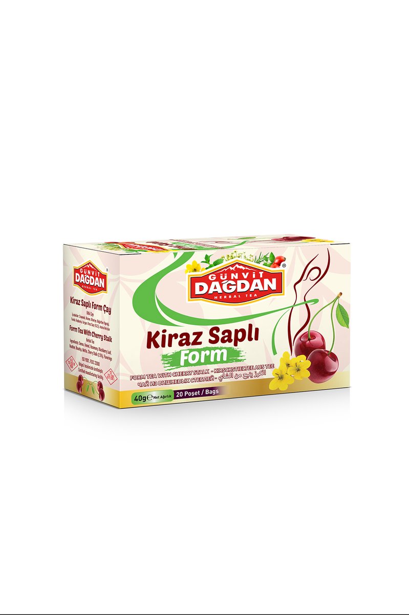 Kiraz Saplı Form Çayı Bardak Poşet 20’li