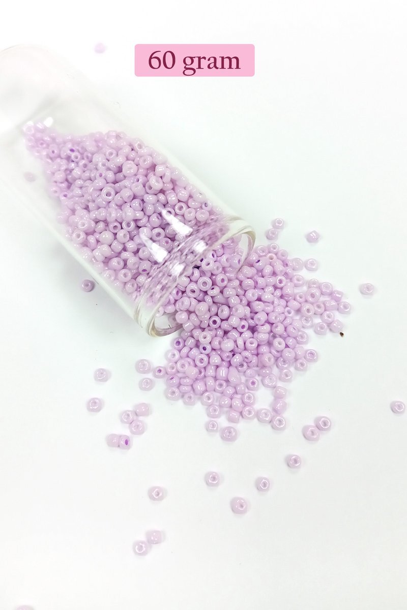 Dökme Cam Kum Boncuk (11/0) 2 mm - 60 Gram - Açık Pembe - BNC043