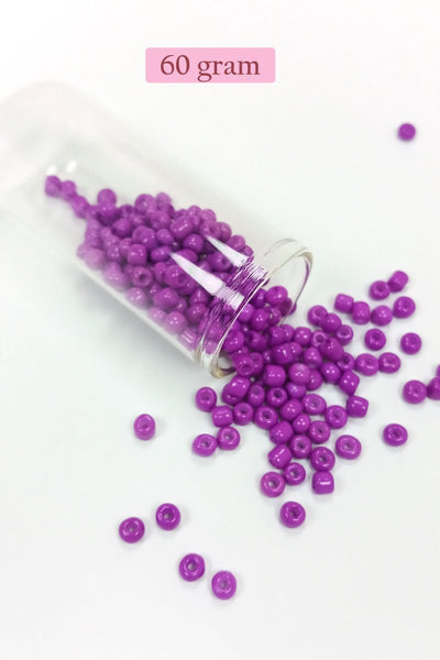 Dökme Cam Kum Boncuk Büyük Boy (6/0) 4 mm - 60 Gram - Koyu Eflatun - BNC123
