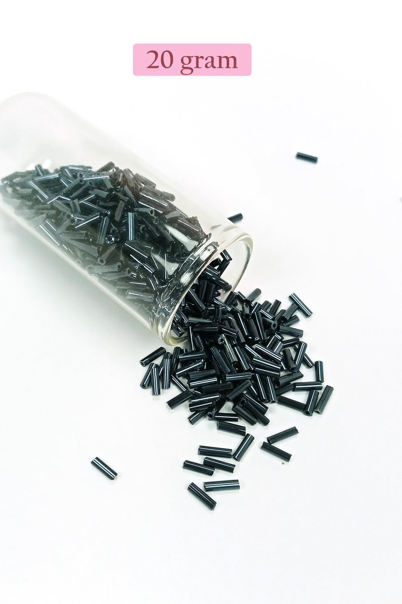 Uzun Boru Kesme Boncuk Çap 2mm Uzunluk 10 mm - 20 Gram - Koyu Yeşil - BNC227