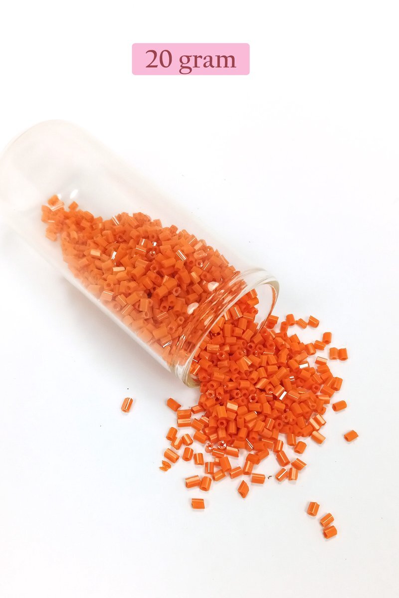 Kesme Cam Boncuk 2mm - 20 Gram - Turuncu - BNC305