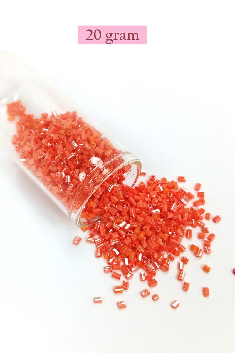 Kesme Cam Boncuk 2mm - 20 Gram - Mercan Kırmızı - BNC310