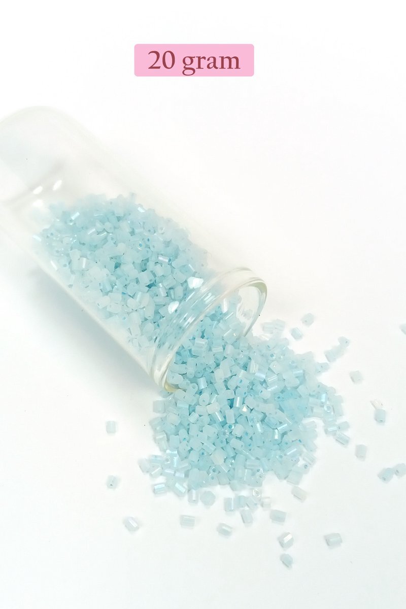 Kesme Cam Boncuk 2mm - 20 Gram - Maz Buz Mavi - BNC321