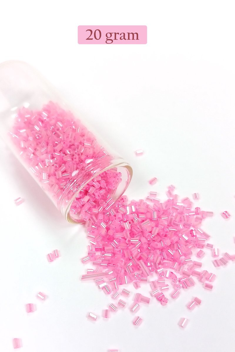 Kesme Cam Boncuk 2mm - 20 Gram - Pembe - BNC323