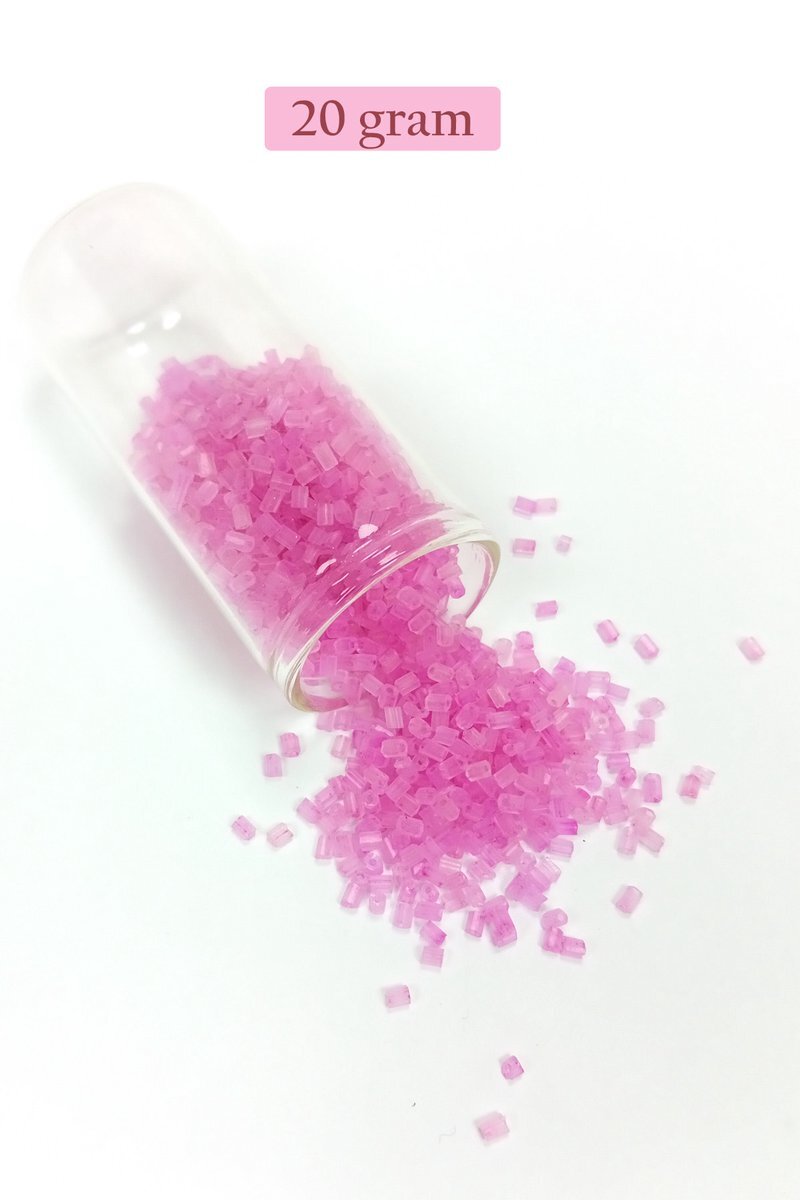 Kesme Cam Boncuk 2mm - 20 Gram - Şeffaf Mat Pembe - BNC329