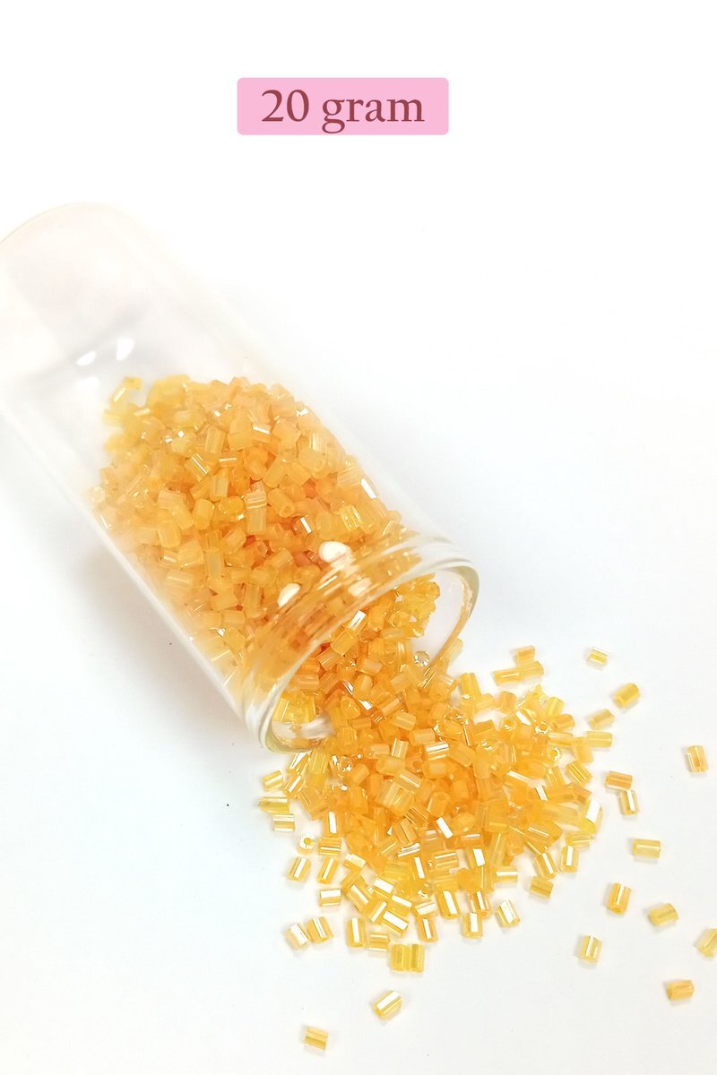 Kesme Cam Boncuk 2mm - 20 Gram - Şeffaf Açık Sarı - BNC335