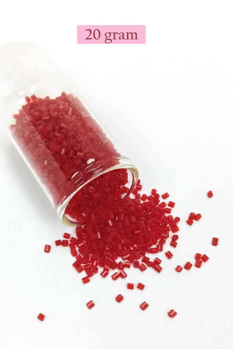 Kesme Cam Boncuk 2mm - 20 Gram - Bordo - BNC341