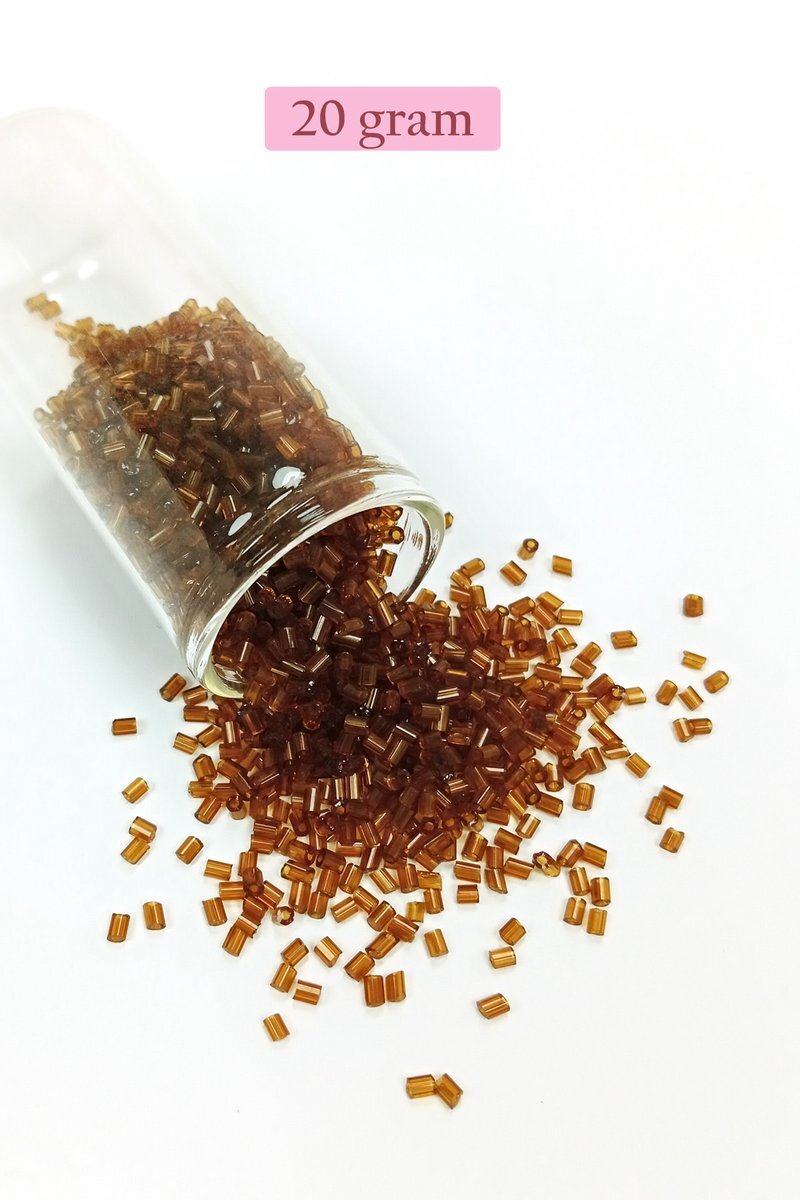 Kesme Cam Boncuk 2mm - 20 Gram - Şeffaf Açık Kahve - BNC343