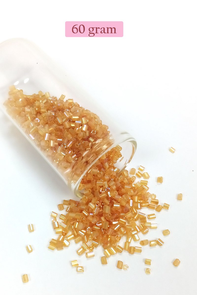 Kesme Cam Boncuk 2mm - 60 Gram - Şeffaf Altın - BNC366