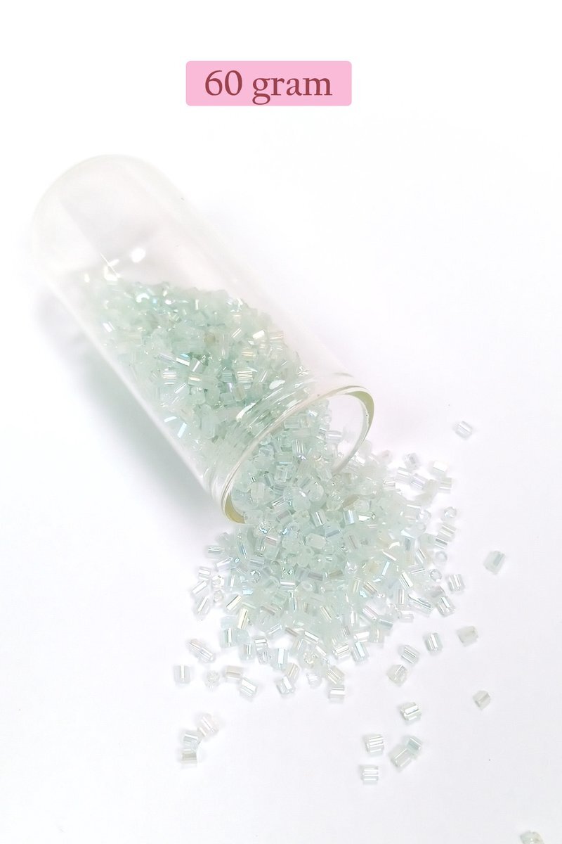 Kesme Cam Boncuk 2mm - 60 Gram - Şeffaf Beyaz - BNC368