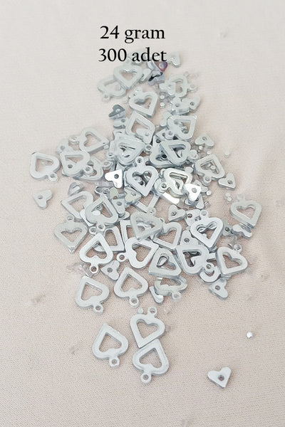 Oya Abiye Bileklik Kolye Pleksi Metalik Plastik Pul Gümüş Renk 24 gram 300 adet - BNC571