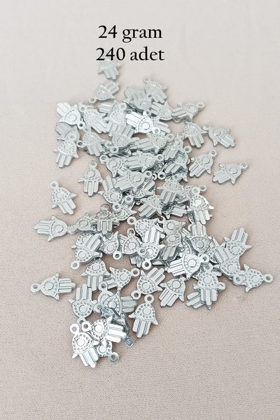 Oya Abiye Bileklik Kolye Pleksi Metalik Plastik Pul Gümüş Renk 24 gram 240 adet - BNC586
