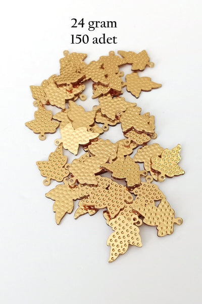 Oya Abiye Bileklik Kolye Pleksi Metalik Plastik Pul Altın Renk 24 gram 150 adet - BNC549
