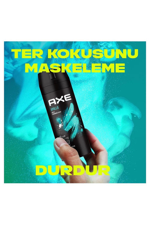 2 Adet Axe Erkek Sprey Deodorant Apollo 48 Saat Etkileyici Koku Vücut Spreyi 150 ml - görsel 2