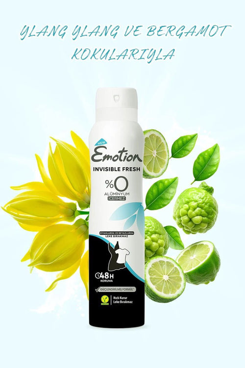 2 Adet Emotion Invisible Fresh Black & White Kadın Deodorant 150ml Vegan, Leke Bırakmaz - görsel 2