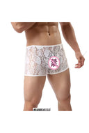 Fantezi Dantelli Beyaz Seksi Erkek Boxer - Erkek İç çamaşırı - 1