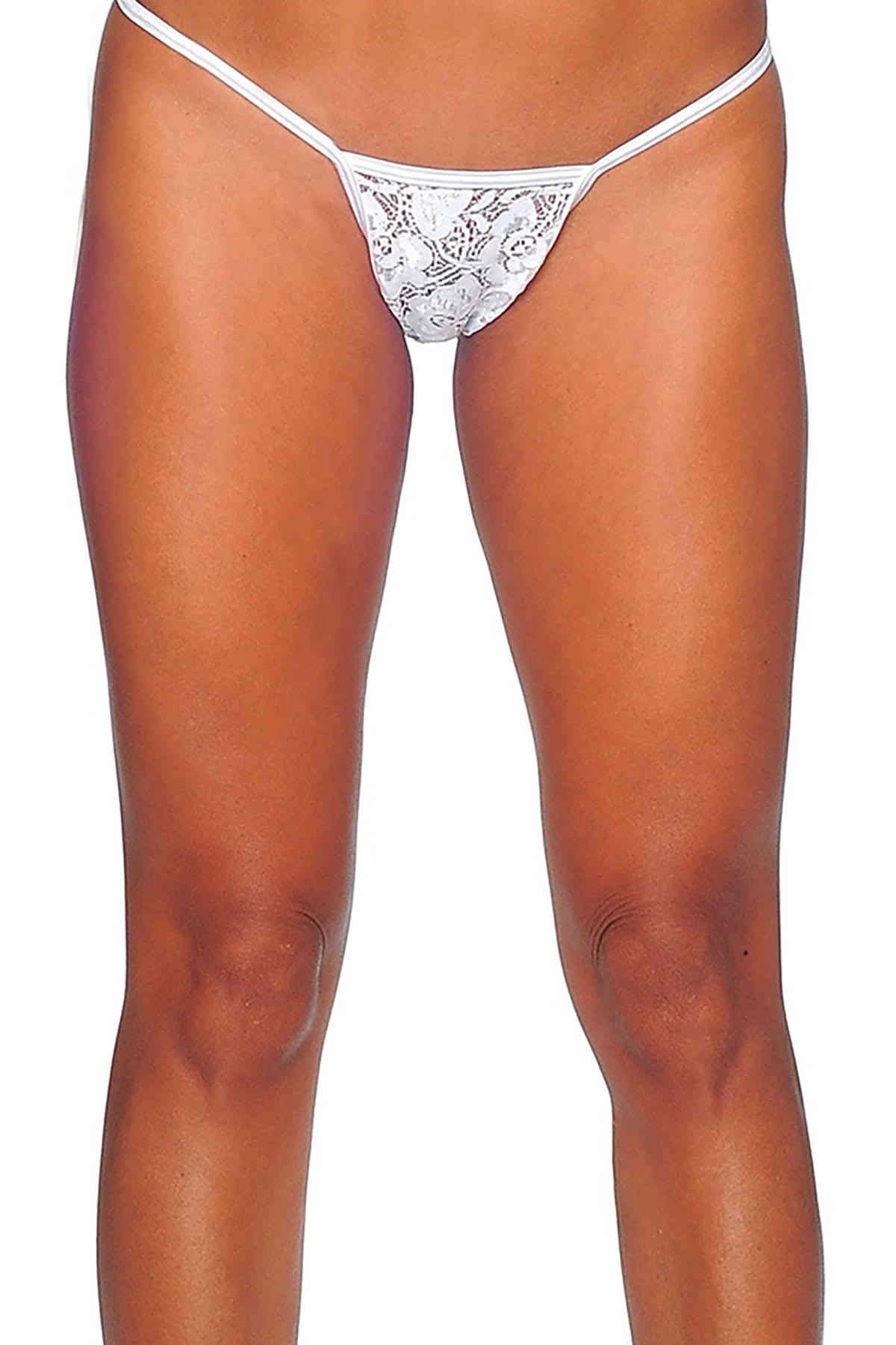 Beyaz Dantelli Tanga - BEYAZ / 3XL