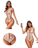 Fantezi Beyaz Dantelli Zincirli Seksi Babydoll - 3