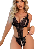 Büyük Beden Fantezi Siyah Dantelli Babydoll - 1