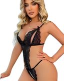 Büyük Beden Fantezi Siyah Dantelli Babydoll - 2