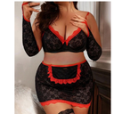 Fantazi Seksi Dantel Babydol Fantezi Gecelik (Çorapsız) - 2