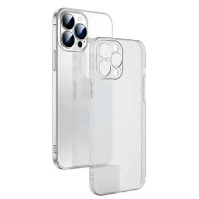 Ally iPhone 13 Pro 6.1inch Frosted Glass Şeffaf Kamera Korumalı Kılıf