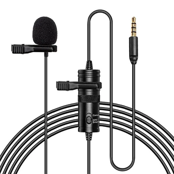 Ally 3.5MM Universal Lavalier Kablolu Yaka Mikrofonu 6 Metre - Siyah