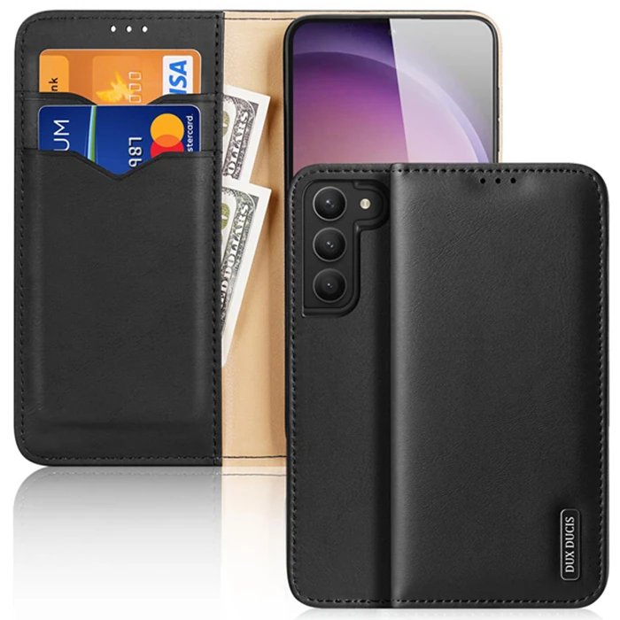 Dux Ducis SM Galaxy S23 Plus Kılıf Mıknatıslı Cüzdanlı Deri Kılıf Hivo Series - Siyah
