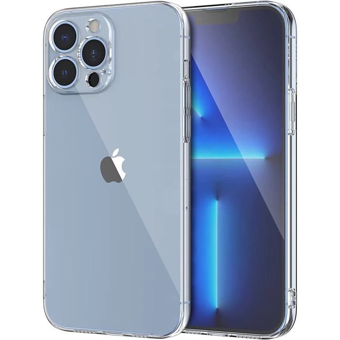 Ally Space iPhone 13 Pro 6.1inç Kamera Korumalı Premium Silikon Şeffaf Kılıf - Şeffaf 2