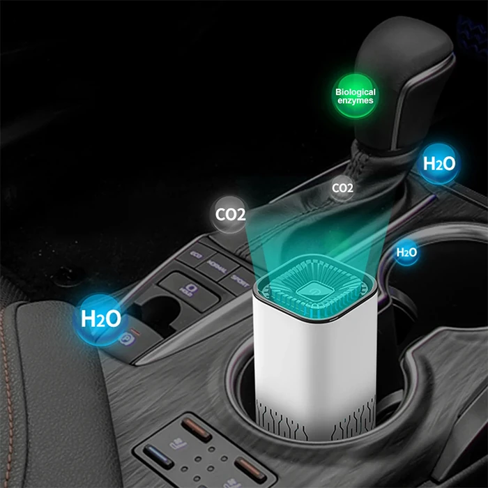 Ally K2 araç içm Mini Hava Temizleyici Araba Ev Ofis Taşınabilir Air Purifier - Siyah