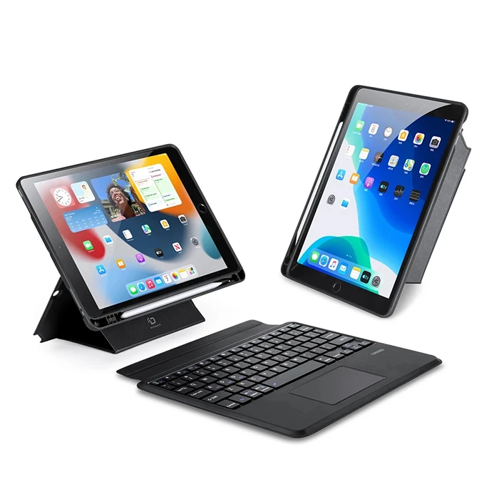 Dux Ducis iPad 7- 8-9 10.2 iPad Air3- iPad Pro 10.5(2017) DK Series Kablosuz Bluetooth Klavye - Siyah