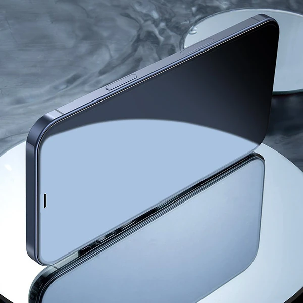 Baseus İPhone 12-12 Pro 6.1 0.3MM 3D Full Tempered Cam Ekran Koruyucu 2Adet Set - Siyah